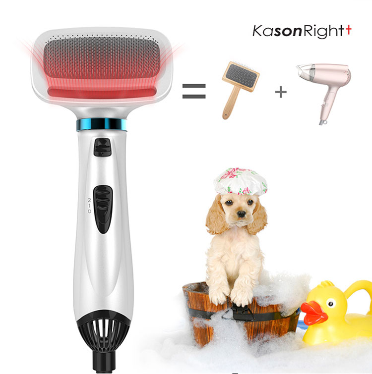 Bàn chải lông chó mèo di động 300W Máy sấy tóc cho thú cưng 2 trong 1, Máy sấy tóc và bàn chải chải lông tại nhà ít tiếng ồn